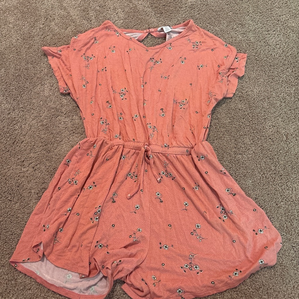 Pink flower one piece